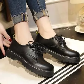 Derby shoes men s shoes up fall new business low-top small leather shoes men s youth casual shoes 35 чёрный