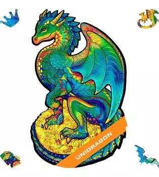 Деревянная головоломка UNIDRAGON, лучший подарок для взрослых, а также уникальные по форме детали головоломки, защищающие 16 x 26 97, маленькая головоломка, дети, дракон, см,