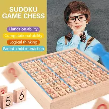 Деревянная Игрушка-Судоку Четыре Шесть Девять, Шахматная Головоломка, Логическое Мышление для Взрослых, Настольная Интеллектуальная Задача синий
