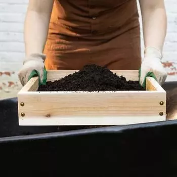 Деревянное сито для садовой почвы, прямоугольный фильтр для почвы, щебень, гравий, компост, сито для горшечной почвы, многоцелевой поддон для просеивания почвы, садовые инструменты 32cm