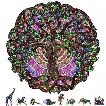 Деревянный пазл ZenChalet Tree of Life для взрослых, 500 деталей. Сложный пазл для взрослых, созданный, чтобы бросить вам вызов. Идеально подходит для семейного игрового вечера или - -