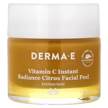 DERMA E, цитрусовый пилинг для лица с мгновенным сиянием и витамином C, 2 унции (56 г)