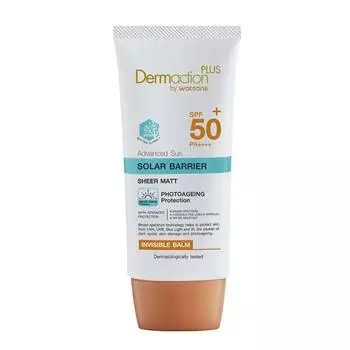 Dermaction Plus от Watsons Advanced Sun Solar Barrier Invisible Balm SPF50+ PA++++, дерматологически протестировано, 40 мл. 40 ml.