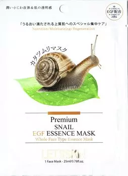 Dermal Lets Skin Moisture Fine Wrinkle Improvement Skin Clarity Premium Face Mask с EGF и (100 листов, улитка)