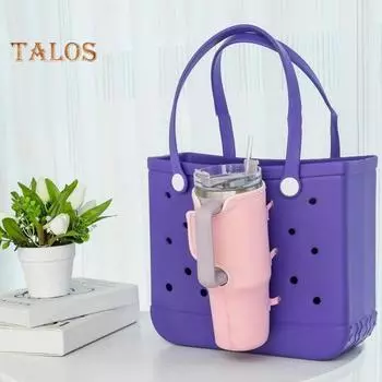 Держатель для бутылки с водой для сумки Bogg Tote, надежное крепление, чехол для чашки, универсальный держатель для хранения горячих и холодных напитков, бутылки объемом 16–40 унций чёрный