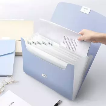 Держатель для хранения офисных документов Папка для файлов Ручная папка для файлов Коробка для органов Сумка для хранения товаров blue-5 Grid