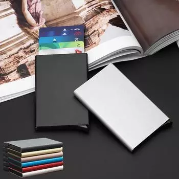 Держатель для карт, металлический кошелек Pop Up, минималистичный, тонкий, мужской, женский, роскошный, небольшой кошелек, кошельки Vallet для мужчин