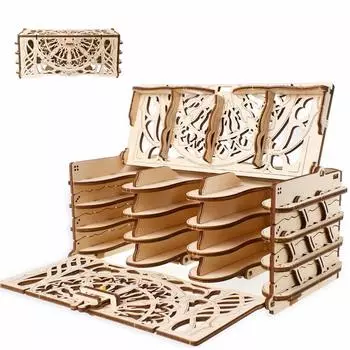 Держатель для карт Ugears Деревянный пазл Не требуется клей 3D модель