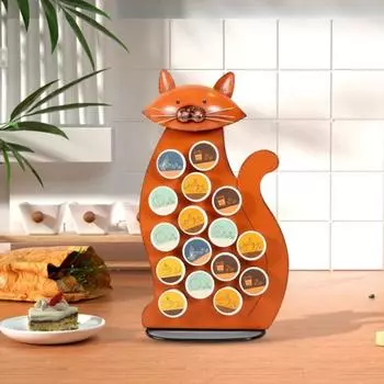 Держатель для кофейных капсул в форме кошки, органайзер для хранения, декоративный держатель для кофейных капсул большой емкости