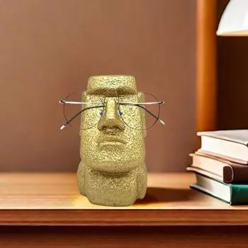 Держатель для очков Yousheng Man Head, абстрактная мужская подставка для очков из смолы, декор для стола, органайзер для очков для домашнего офиса чёрный