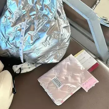 Держатель для паспорта Bowknot, кредитная карта, кошелек, дорожные принадлежности, портативный чехол, книга серебряный