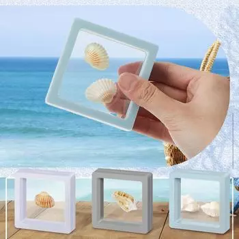 Держатель для ракушек, 3D плавающая витрина, 2,7 х 2,7 дюйма, прозрачные витрины, полки для коллекционирования морских ракушек, хрустальные камни One Size