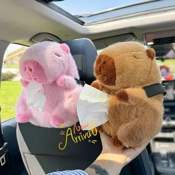 Держатель для салфеток в виде плюша Capybara для автомобиля - подвеска на спинку сиденья и подлокотник lambskin tissue box белый