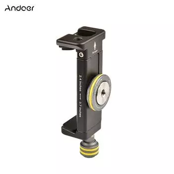 Держатель для смартфона Andoer, крепление для штатива со стандартным креплением Arca Swiss, тройная резьба 1/4 дюйма чёрный