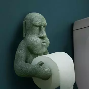 Держатель для туалетной бумаги, остров Пасхи, моаи, хранение бумаги, настенная стойка для рулонов туалетной бумаги, полка для хранения салфеток в ванной комнате серый