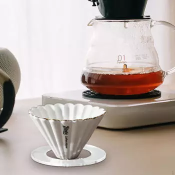 Держатель фильтра для кофе Pour over Керамический многоразовый капельный конус розовый