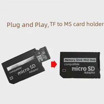 Держатель карты памяти PSP: Адаптер TF/SD на MS Pro Duo чёрный