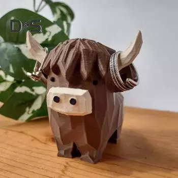 Держатель кольца коровы Хайленд из смолы, статуэтка коровы Хайленд, настольное украшение, держатель кольца, органайзер для комода, подарок для женщин 1pc Ox