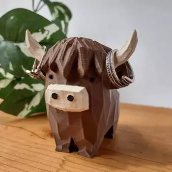 Держатель кольца коровы Хайленд из смолы, статуэтка коровы Хайленд, настольное украшение, держатель кольца, органайзер для комода, подарок для женщин 1pc Ox