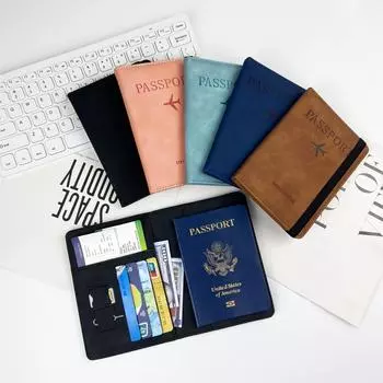 Держатель RFID-паспорта и SIM-карты - многофункциональная сумка из искусственной кожи морской синий