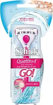Держатель Schick Quattro 4 Four Woman. 1 запасное лезвие уже прикреплено к основному держателю GO! (Включает лезвие) Женский (1 единица)