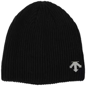 DESCENTE KNIT Ribbed Cold Weather DWBWJC61 BLK CAP, Warm, Sweat-Wicking, Quick-Drying, Antibacterial, Odor-Resistant, Style, Protection, Men s, чёрный