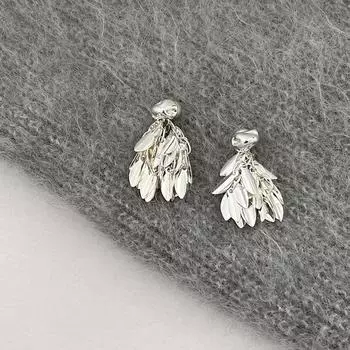 Серьги-гвоздики Design Sense Wheat Ear с металлической бахромой для женщин, легкие, роскошные, индивидуальные, простые, модные, темпераментные, элегантные, универсальные серьги