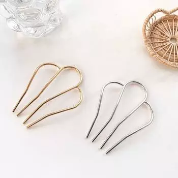 Design Tool Ancient Style Headwear Korean Style Headwear Metal Hair Sticks U-Shape Hairpin золотой
