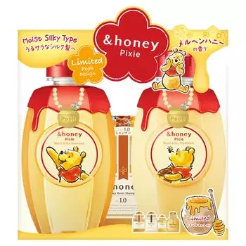 Design Winnie the Pooh 2024 Pixie Moist Silky Limited Pair Set Travel Set [Limited Limited] &honey [Shampoo 440mL/Treatment 440g/4step Kit]