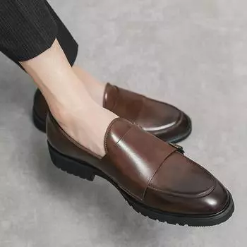 Designer Formal Handmade Business Mens Wedding Monks Leather Italy Dress Flats Luxury Man Driving Casual Shoes for Men Loafers 6