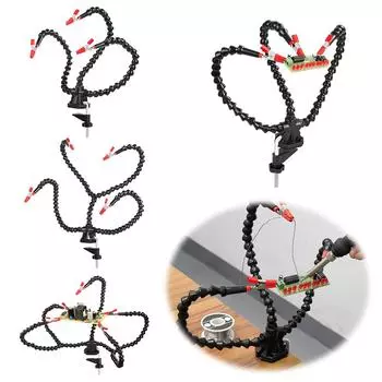 Desk Clamp Soldering Third Hand Tool 3/4/5 Flexible Arms PCB Holder Stand for Electronic Repair Soldering Jewelry Crafts