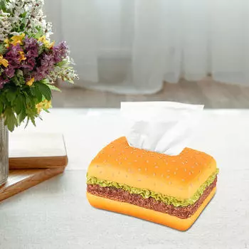 Desk Tissue Holder Hamburger Box for Home Decor Paper Towel Storage Napkin Square Hamburger