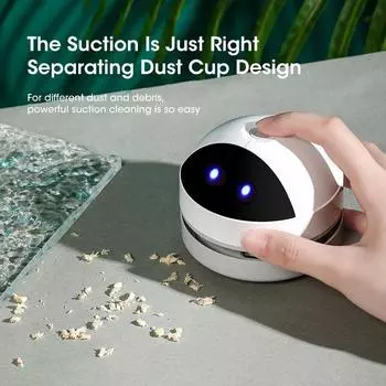 Desktop Vacuum Cleaner with Clean Brush Mini Wireless USB Charging Table for Home Office Sweeper Desktop Mini Vacuum Cleaner белый