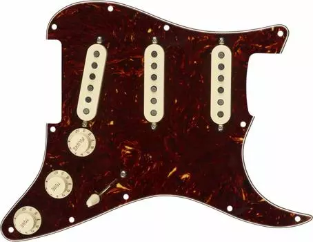 Детали для гитары Fender Strat Tortoise Shell 11 Hole PG Pre-Wired Pickguard, Tex-Mex SSS,