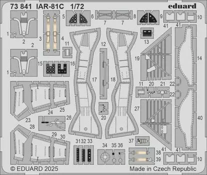 Детали Eduard Пластиковые детали модели EDU73841 1/72 IAR-81C Фототравление (для ИБГ) (Самолет)