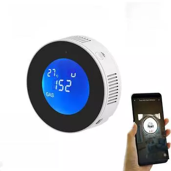 Детектор утечки газа на кухне Tuya WiFi с электромагнитным клапаном With USB Cable, No USB Power Adapter