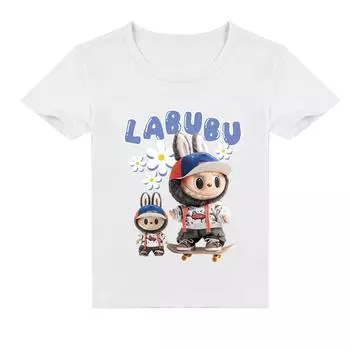 Детская 2D футболка Labubu с коротким рукавом 160 белый