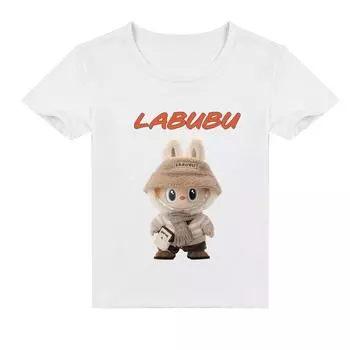 Детская 2D футболка Labubu с коротким рукавом 160 белый