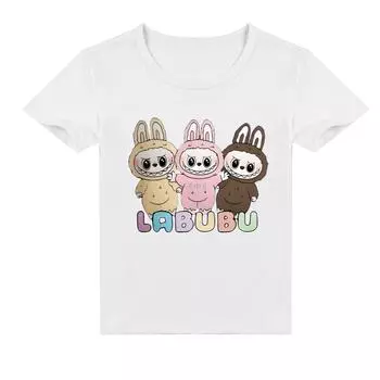 Детская 2D футболка Labubu с коротким рукавом 160 белый