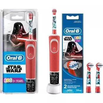 Детская электрическая зубная щетка Oral-B D100 Star Wars + 2 запасные насадки
