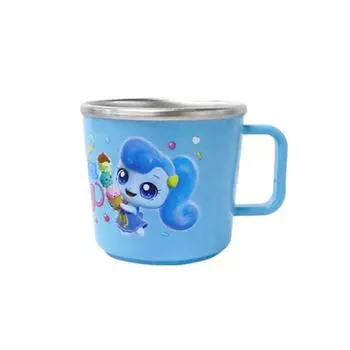 Детская чашка Leburn Sweet and Sour Catch Tinipping с нескользящей ручкой из нержавеющей стали, формовка, 1 шт.