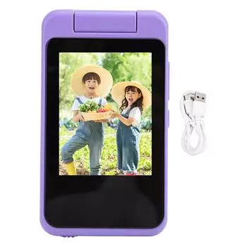 Детская цифровая видеокамера 1080P 48MP 2.8 дюймовый IPS сенсорный экран MP3 музыкальный плеер детский цифровой фиолетовый