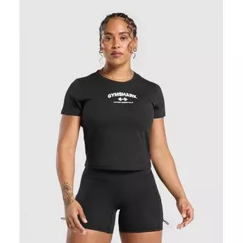 Детская футболка GYMSHARK Team GS, черная B9A3U BB2J