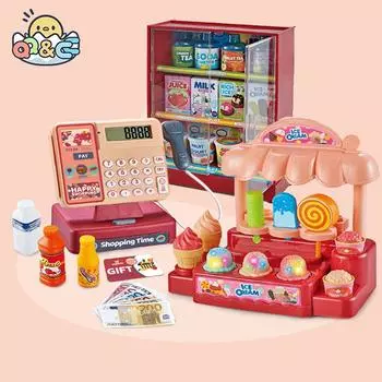 Детская головоломка, игрушка-домик для девочек, игрушка-симулятор супермаркета, кассовый аппарат, электрическая многофункциональная игрушка для родителей и детей