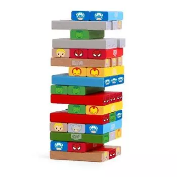 Детская головоломка Iwood Jenga, каскадные блоки большой высоты/пустое дно, балансирующий стол, игра для родителей и детей, подарок на день рождения для детей синий