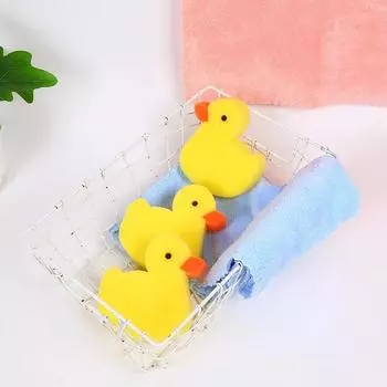 Детская губка для купания, детская губка в форме животных, полотенце для купания новорожденных с изображением утки из мультфильма, детские принадлежности для купания, детские принадлежности
