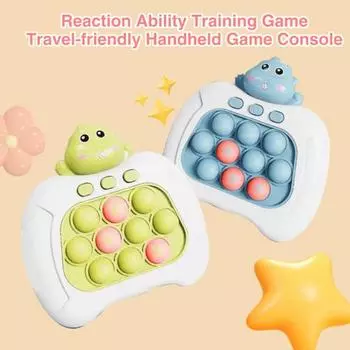 Детская игровая консоль Push Bubble с 4 режимами. Ручная игрушка «Ударь крота». Интересная игра для тренировки реакции. Игры-вызовы. Игрушка для снятия стресса. светло-зеленый