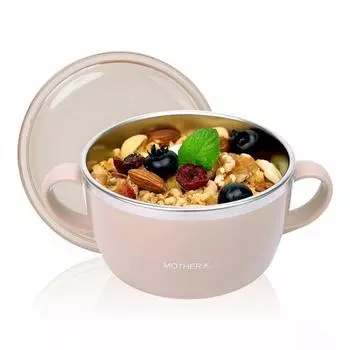 Детская миска Mother K с крышкой из нержавеющей стали, бежевая, 1 шт., Популярные корейские товары для родителей