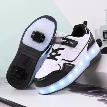 Детская обувь Runaway Shoes Роликовые коньки для мальчиков Двойные колеса Runaway Shoes Студенческие коньки Женские колеса Четыре колеса 29
