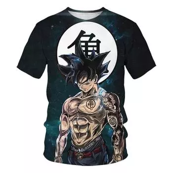Детская одежда Аниме Dragon Ball Мальчик Девочки Футболка Футболка Гоку 3D Печатный Короткий Рукав Harajuku Мужские Топы Футболки Мальчики Девочки Одежда 100